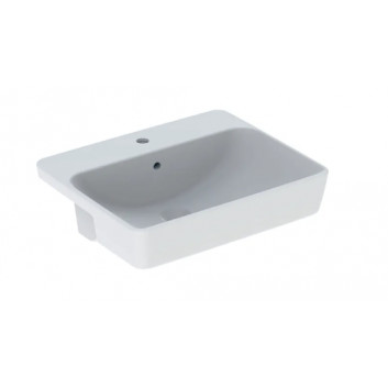 Geberit Variform Washbasin częściowo drop in, rectangular, B55cm, H18.5cm, T45cm, z overflow, with tap hole