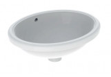 Geberit Variform Under-countertop washbasin, oval, 49.5cm, z overflow, without tap hole