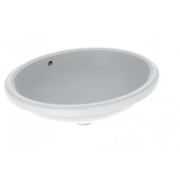 Geberit Variform Under-countertop washbasin, oval, B49.5cm, H18cm, T42cm, z overflow, without tap hole