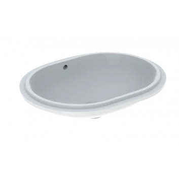 Geberit Variform Under-countertop washbasin, oval, B56cm, H18cm, T46cm, z overflow, without tap hole