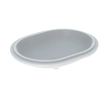 Geberit Variform Under-countertop washbasin, eliptyczna, B62.5cm, H18cm, T49cm, z overflow, without tap hole