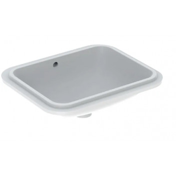 Geberit Variform Under-countertop washbasin, rectangular, B53cm, H17.8cm, T44cm, z overflow, without tap hole