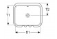 Geberit Variform Under-countertop washbasin, rectangular, B53cm, H17.8cm, T44cm, z overflow, without tap hole