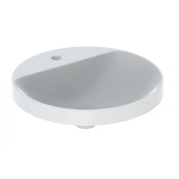 Geberit Variform Recessed washbasin, round, witk shelf, D48cm, H17.8cm, z overflow, with tap hole