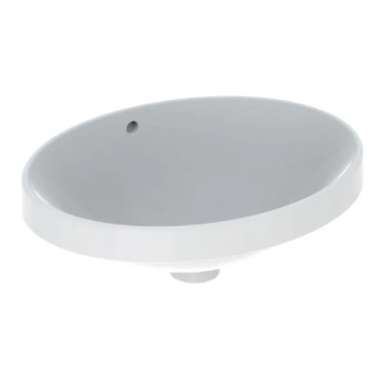 Geberit Variform Recessed washbasin, round, witk shelf, D48cm, H17.8cm, without overflow, with tap hole