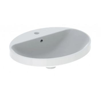 Geberit Variform Recessed washbasin, oval, B50cm, H17.8cm, T45cm, without overflow, with tap hole