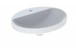 Geberit Variform Recessed washbasin, oval, B55cm, H17.8cm, T45cm, z overflow, with tap hole