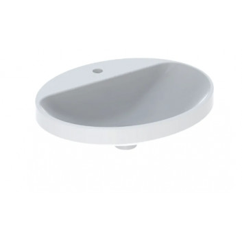 Geberit Variform Recessed washbasin, oval, B55cm, H17.8cm, T45cm, z overflow, with tap hole