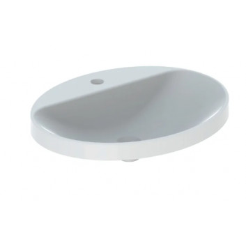 Geberit Variform Recessed washbasin, oval, B60cm, H17.8cm, T48cm, z overflow, with tap hole