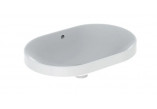 Geberit Variform Recessed washbasin, oval, B60cm, H17.8cm, T48cm, without overflow, with tap hole