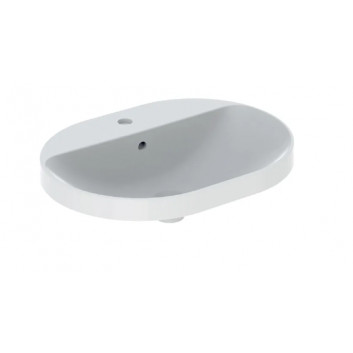 Geberit Variform Recessed washbasin, eliptyczna, B60cm, H17.8cm, T40cm, without overflow, without tap hole