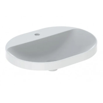 Geberit Variform Recessed washbasin, eliptyczna, B60cm, H17.8cm, T45cm, z overflow, with tap hole