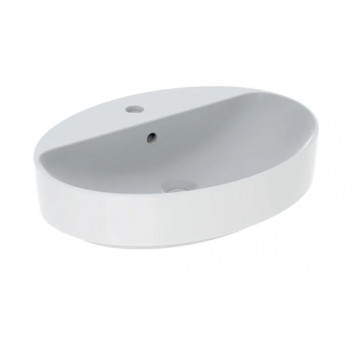 Geberit Variform Countertop washbasin, oval, B55cm, H15.8cm, T40cm, without overflow, without tap hole