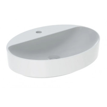 Geberit Variform Countertop washbasin, oval, B60cm, H15.8cm, T45cm, z overflow, with tap hole