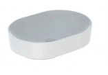 Geberit Variform Countertop washbasin, oval, B60cm, H15.8cm, T45cm, without overflow, with tap hole