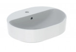 Geberit Variform Countertop washbasin, eliptyczna, B55cm, H15.8cm, T40cm, without overflow, without tap hole