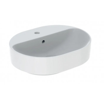 Geberit Variform Countertop washbasin, eliptyczna, B55cm, H15.8cm, T40cm, without overflow, without tap hole