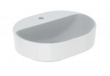Geberit Variform Countertop washbasin, eliptyczna, B50cm, H15.8cm, T40cm, z overflow, with tap hole