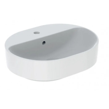 Geberit Variform Countertop washbasin, eliptyczna, B50cm, H15.8cm, T40cm, without overflow, with tap hole