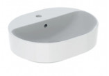 Geberit Variform Countertop washbasin, eliptyczna, B60cm, H15.8cm, T45cm, z overflow, with tap hole