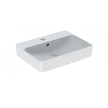 Geberit Variform Countertop washbasin, rectangular, B55cm, H15.8cm, T40cm, without overflow, without tap hole