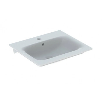 Geberit Variform Countertop washbasin, rectangular, B60cm, H15.8cm, T45cm, without overflow, with tap hole