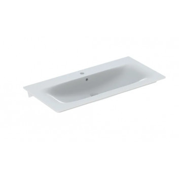 Geberit Selnova Square Vanity washbasin, B80cm, H16.8cm, T48cm, cienki rant, z overflow, with tap hole