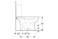 Geberit Selnova Standing bowl WC do spłuczki nasadzanej, washdown model, B35.5cm, H40cm, T66cm, częściowo ukryte mocowania, drain uniwersalny, Rimfree