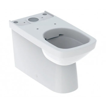 Geberit Selnova Square Standing bowl WC do spłuczki nasadzanej, washdown model, B35cm, H40cm, T68cm, przylegająca do ściany, częściowo ukryte mocowania, drain poziomy lub pionowy, Rimfree