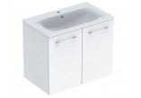 Geberit Selnova Square Set szafki pod umywalkę, z dwojgiem door, 80x65.2x50.2cm, white, z umywalką meblową, cienki rant, z overflow, with tap hole