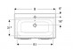Geberit Selnova Square Set szafki pod umywalkę, z dwojgiem door, B100cm, H65.2cm, T50.2cm, white, z umywalką meblową, cienki rant, z overflow, with tap hole