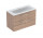 Geberit Selnova Square Set szafki pod umywalkę, z dwiema szufladami, 100x65.2x50.2cm, walnut hickory, z umywalką meblową, cienki rant, z overflow, with tap hole