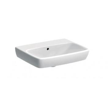 Geberit Selnova Square Washbasin, B55cm, H17.5cm, T44cm, z overflow, with tap hole