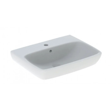 Geberit Selnova Square Washbasin, B55cm, H17.5cm, T44cm, z overflow, without tap hole