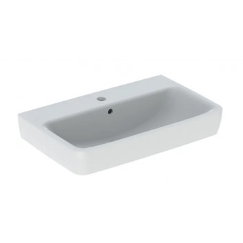 Geberit Selnova Square Washbasin, B60cm, H18cm, T46cm, z overflow, with tap hole