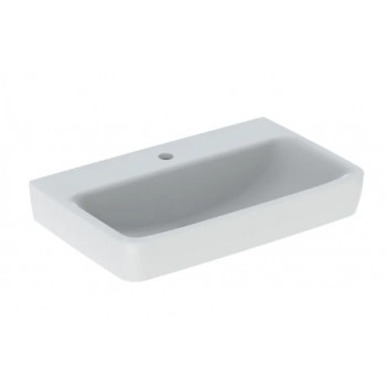 Geberit Selnova Compact Washbasin, B65cm, H17.5cm, T40cm, z overflow, with tap hole