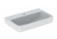 Geberit Selnova Compact Washbasin, B65cm, H17.5cm, T40cm, z overflow, with tap hole