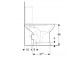 Geberit Selnova Standing bowl WC do spłuczki nasadzanej, washdown model, B35.6cm, H39cm, T66.5cm, drain poziomy, Rimfree