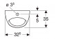 Geberit Felix Urinal, B35cm, H56cm, T35.5cm, back inlet, drain do tyłu