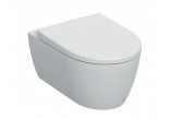 Set Wall-hung WC WC Geberit iCon 53x35,5 cm with coating KeraTect, ukryte mocowania, Rimfree, with seat toilet - white