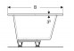 SELNOVA SQUARE asymmetric bathtub 160x100 cm, drain z right strony