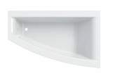 SELNOVA SQUARE asymmetric bathtub 170x105 cm, drain on the left strony - white