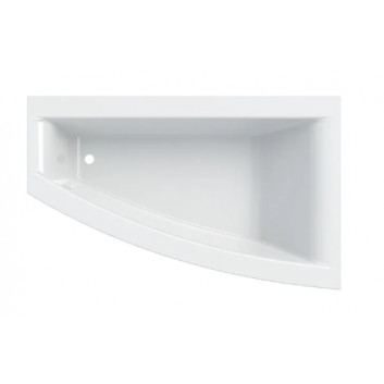 SELNOVA SQUARE asymmetric bathtub 160x100 cm, drain z right strony - white