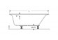 SELNOVA SQUARE asymmetric bathtub 160x100 cm, drain z right strony - white