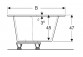 SELNOVA SQUARE asymmetric bathtub 160x100 cm, drain z right strony - white