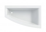 SELNOVA SQUARE asymmetric bathtub 160x100 cm, drain on the left strony - white