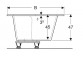 SELNOVA SQUARE asymmetric bathtub 170x105 cm, drain z right strony - white