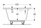 SELNOVA asymmetric bathtub 140x100 cm, drain z right strony