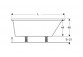 SELNOVA asymmetric bathtub 140x100 cm, drain z right strony - white