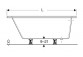 SELNOVA asymmetric bathtub 150x100 cm, drain z right strony - white